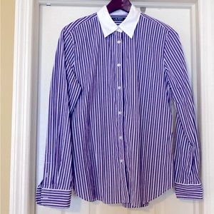 Ralph Lauren Purple Striped Button Down Shirt